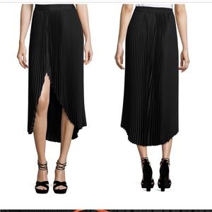 RAMY BROOK Blair pleated asymmetrical skirt Black